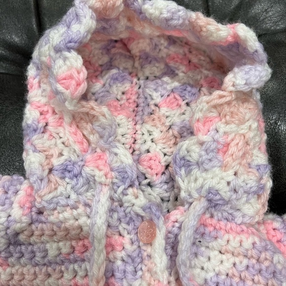 Handmade, Beautiful Hand Knit Baby Cardigan Sweater Coat - Picture 3 of 9